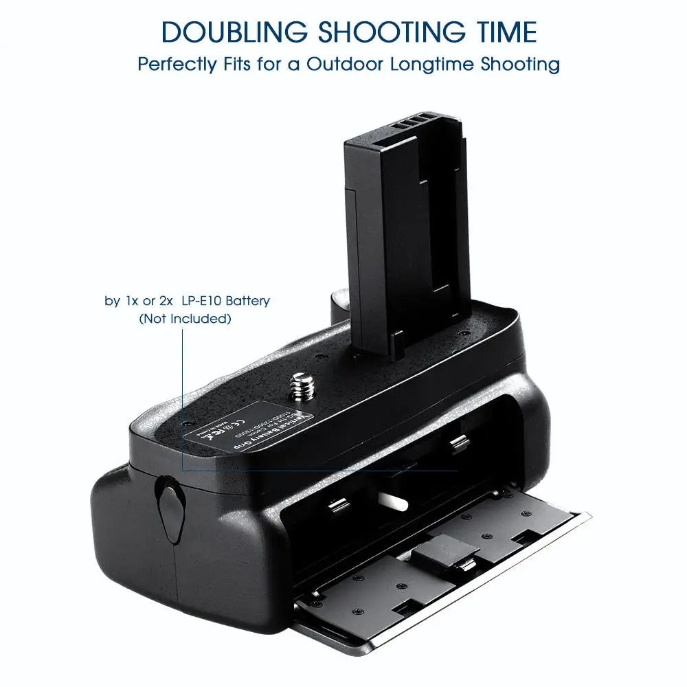 Battery Grip + 2x LP-E10 for Canon EOS 1100D/1200D