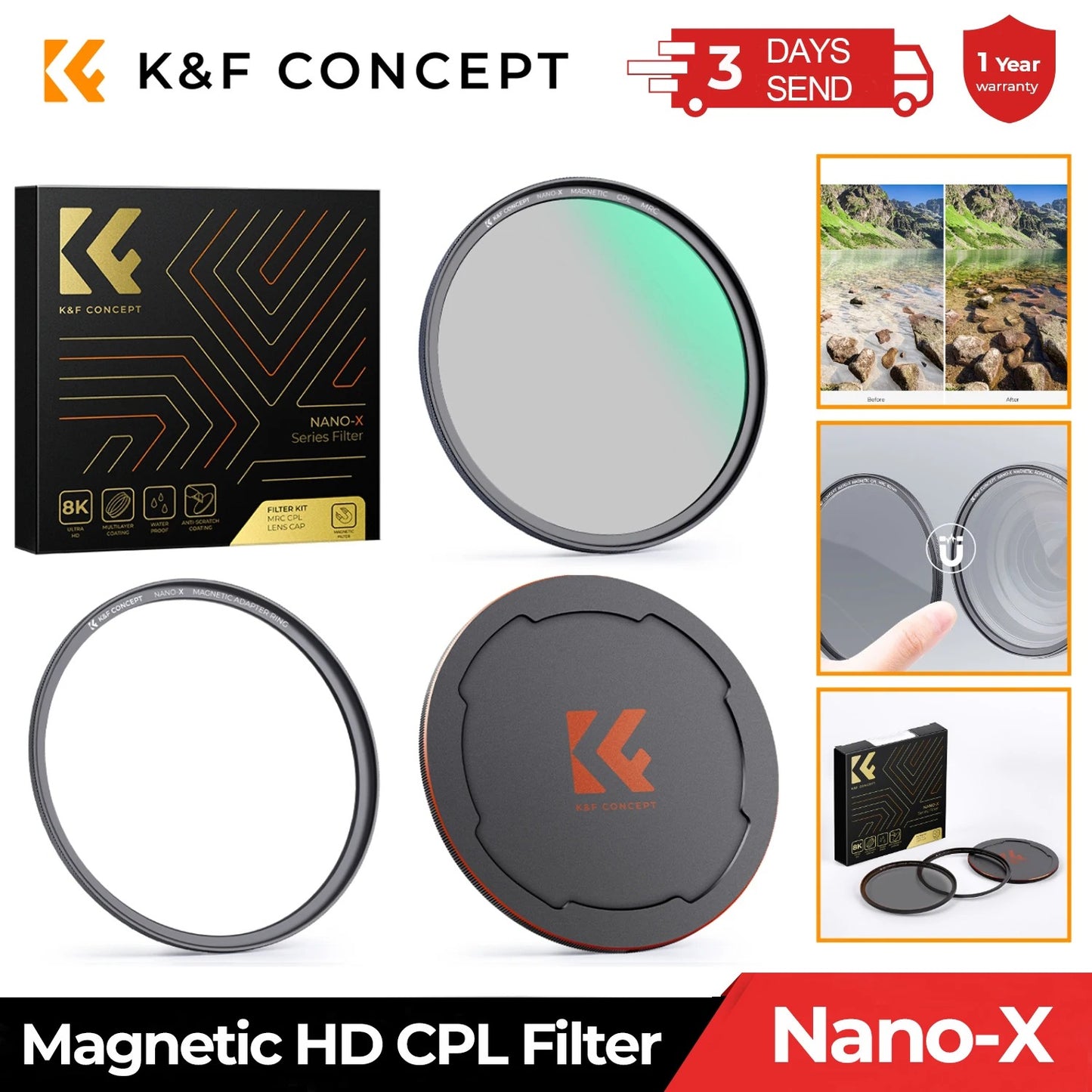 K&F Concept Magnetic CPL Filter – Multi-Layer HD Coating
