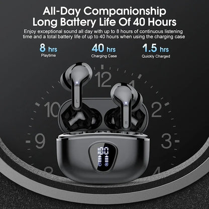 Wireless Earbuds BT 5.3 – Noise Cancelling & 48H Playtime