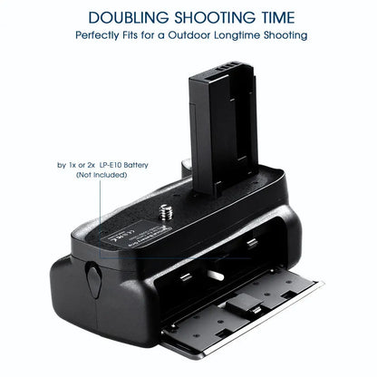 Battery Grip + 2x LP-E10 for Canon EOS 1100D/1200D